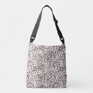 Leopard faux fur crossbody bag