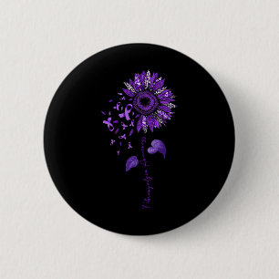 Leopard Fibromyalgia Awareness Purple Ribbon  6 Cm Round Badge