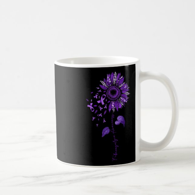 Leopard Fibromyalgia Awareness Purple Ribbon  Coffee Mug (Right)
