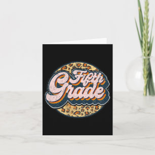 Leopard Fifth Teacher Cute 5th Grade Ck To School  Card