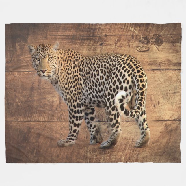 Leopard Fleece Blanket (Front (Horizontal))