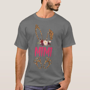 Leopard Floral Mimi Bunny Outfit Happy Easter Moth T-Shirt