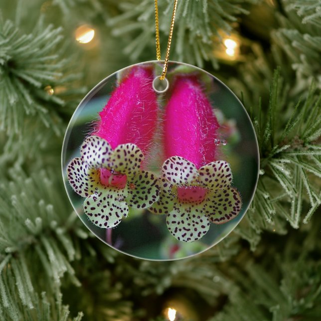 Leopard Flower Design Ceramic Tree Decoration (Tree)