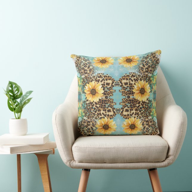 Leopard Flower Pillow, Flower Pillow (Chair)