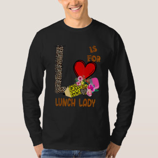 Leopard Flowers Pencil Lunch Lady T-Shirt