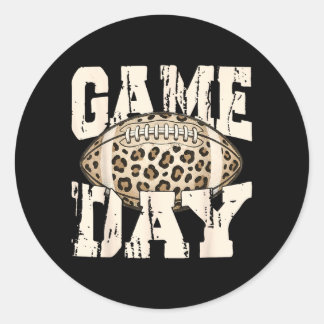 Leopard Football Game Day Touchdown Season Men Classic Round Sticker