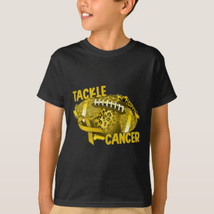 Leopard Football Gold Ribbon Childhood Cancer Awar T-Shirt