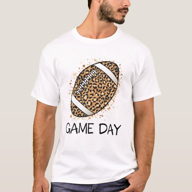 Leopard Football Mum Game T-Shirt (Front)