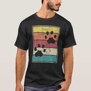 Leopard Footprints Retro Vintage With Classic Stri T-Shirt