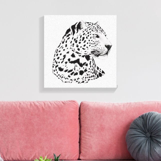 Leopard from Jungle Animals Stretched Canvas Print (Insitu(LivingRoom))