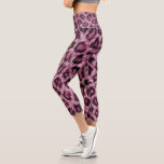 Leopard Fur Animal Print Fun Pattern Fun Pink Capri Leggings<br><div class="desc">This design may be personalised by choosing the customise option to add text or make other changes. If this product has the option to transfer the design to another item, please make sure to adjust the design to fit if needed. Contact me at colorflowcreations@gmail.com if you wish to have this...</div>