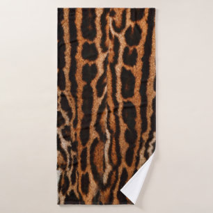 leopard fur background texture bath towel