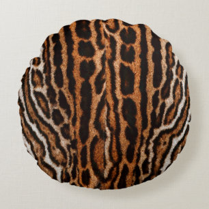 leopard fur background texture round cushion