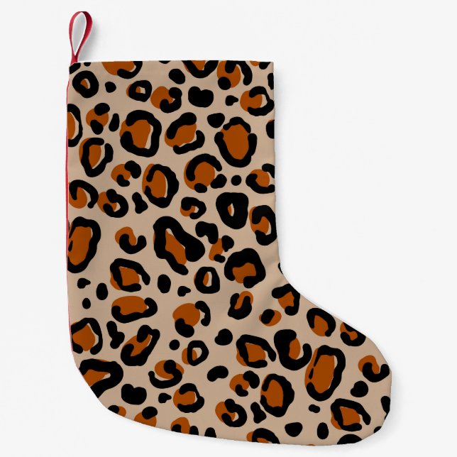 Leopard fur design, seamless pattern. small christmas stocking (Front)