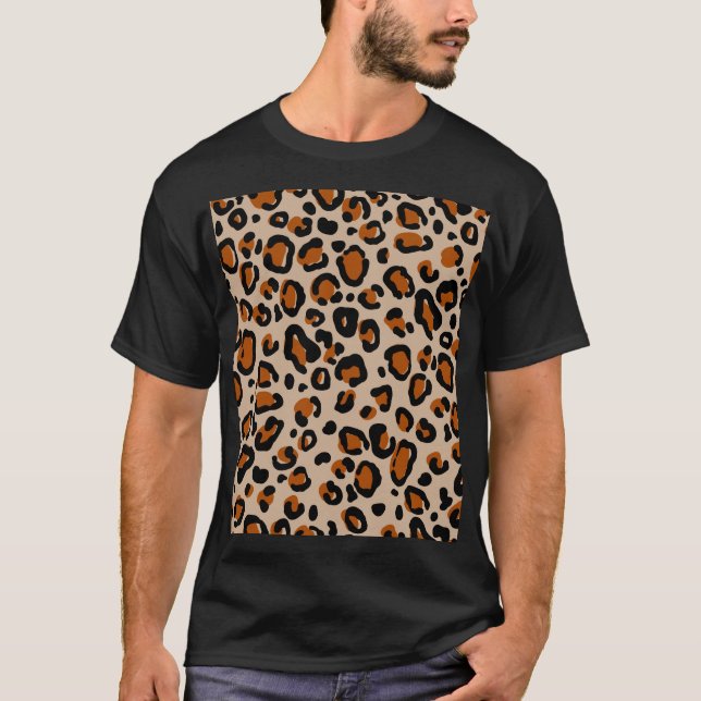 Leopard fur design, seamless pattern. T-Shirt (Front)
