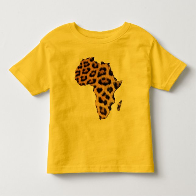 Leopard Fur-effect Map of AFRICA Series Toddler T-Shirt (Front)