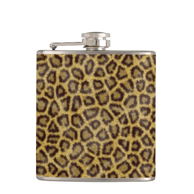 Leopard Fur Hip Flask (Front)