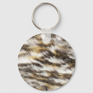 leopard fur key ring