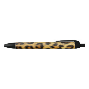 Leopard Fur Luxury Rich Trendy Fashion Cat Cheetah Black Ink Pen