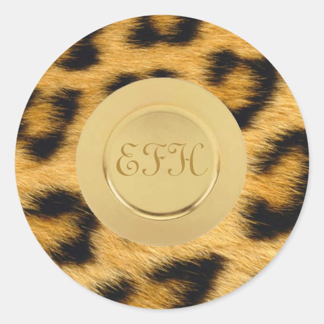 Leopard Fur Monogram Sticker (Front)