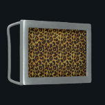 Leopard Fur Print Animal Pattern Rectangular Belt Buckle<br><div class="desc">This trendy belt buckle features a splotched leopard print pattern with black animal spots on an orange-yellow-gold fur background. Bring out the wild cat in you with this cool feline design. It's the perfect bold,  original look for animal lovers. Check our shop for matching items.</div>