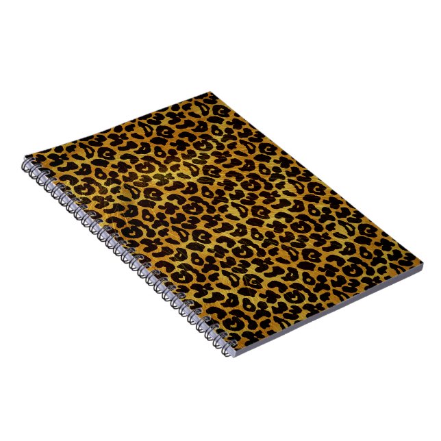 Leopard Fur Print Animal Pattern Spiral Notebook (Right Side)