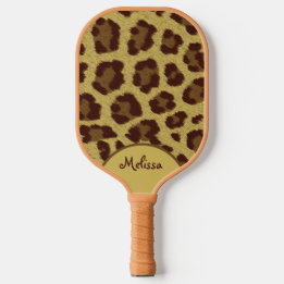 Leopard Fur print with personalisation Pickleball Paddle