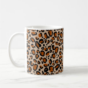 Leopard fur seamless pattern coffee mug
