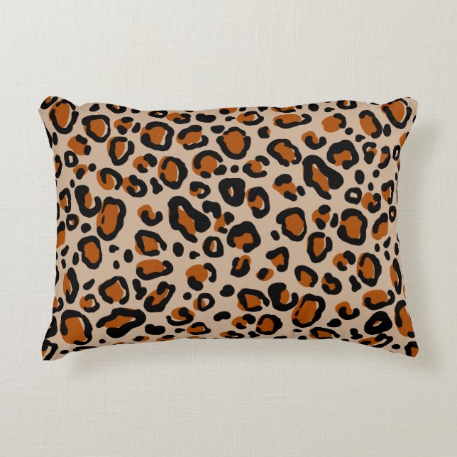 Leopard fur seamless pattern decorative cushion (Front)