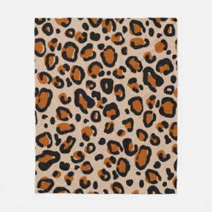 Leopard fur seamless pattern fleece blanket
