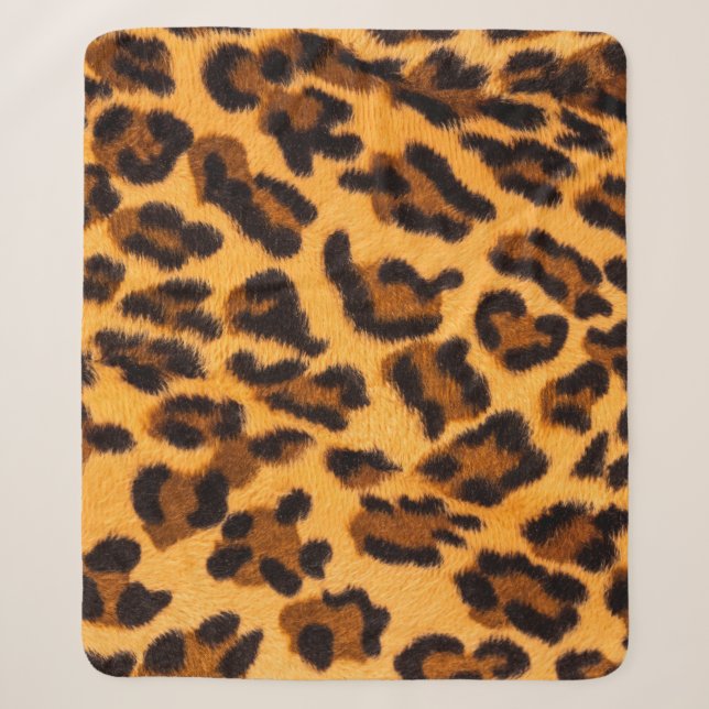 Leopard fur seamless pattern sherpa blanket (Front)