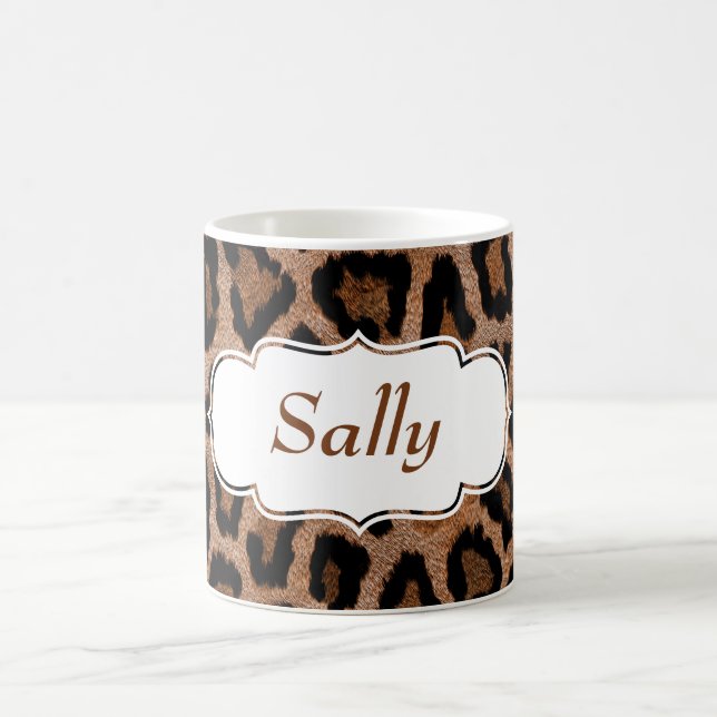 Leopard Fur Spots Pattern Custom Coffee Mug (Center)