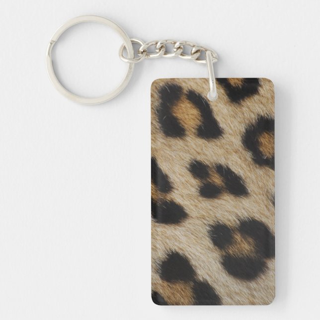 Leopard Fur Texture Pattern Key Ring (Front)