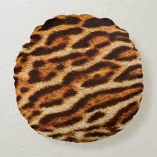Leopard fur textures. Animal print Round Cushion