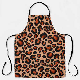 Leopard fur, watercolor, seamless background. apron