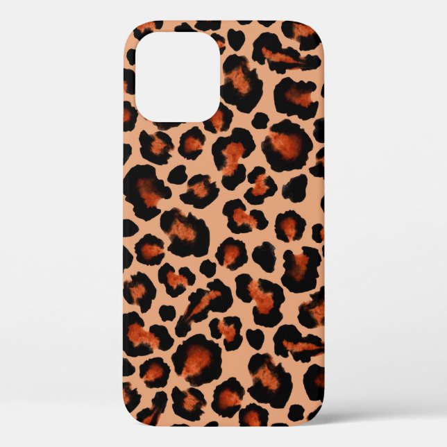 Leopard fur, watercolor, seamless background. Case-Mate iPhone case (Back)