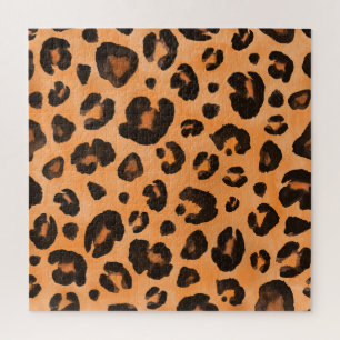 Leopard fur, watercolor, seamless texture. jigsaw puzzle