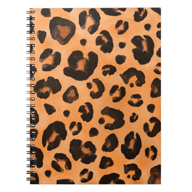 Leopard fur, watercolor, seamless texture. notebook (Front)