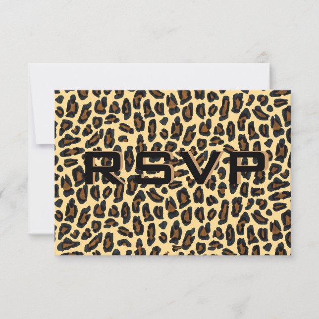 Leopard Fur Wedding Reception RSVP (Front)