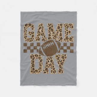 Leopard Game Day Football Touchdown Season Men Fleece Blanket