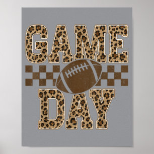 Leopard Game Day Football Touchdown Season Men Poster