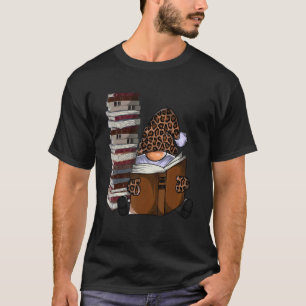 Leopard Garden Gnome Reading Books Gnomes Book T-Shirt