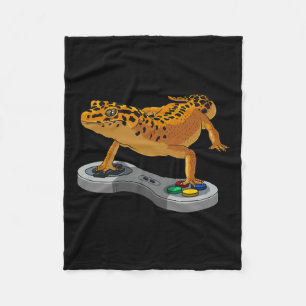 Leopard Gecko Bearded Dragon Gift Kids Cool Gamers Fleece Blanket