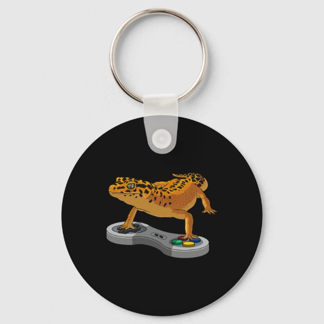 Leopard Gecko Bearded Dragon Gift Kids Cool Gamers Key Ring (Front)