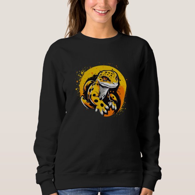Leopard Gecko Colourful 80s Pop Art Lizard Reptile Sweatshirt (Front)