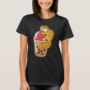 Leopard Gecko Drinking Boba Bubble Tea T-Shirt