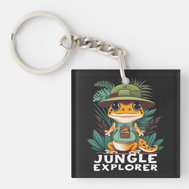 Leopard Gecko Jungle Explorer: Unveil the Wild Key Ring (Front)