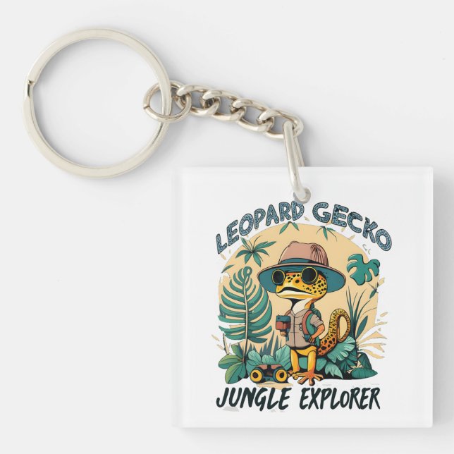 Leopard Gecko Jungle Explorer : Wild Adventure Key Ring (Front)