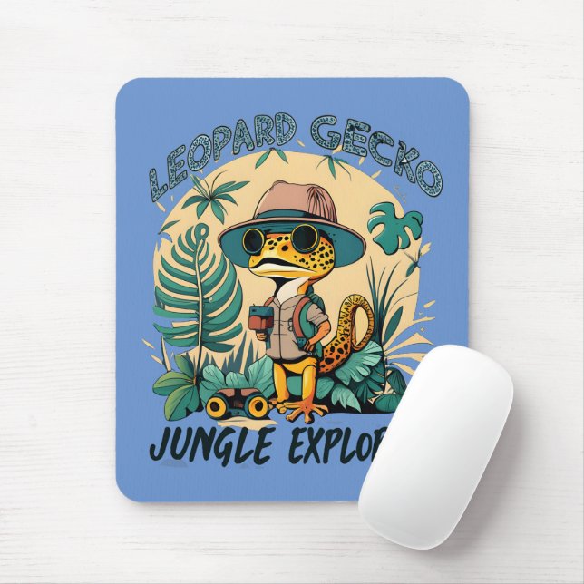 Leopard Gecko Jungle Explorer : Wild Adventure Mouse Pad (With Mouse)