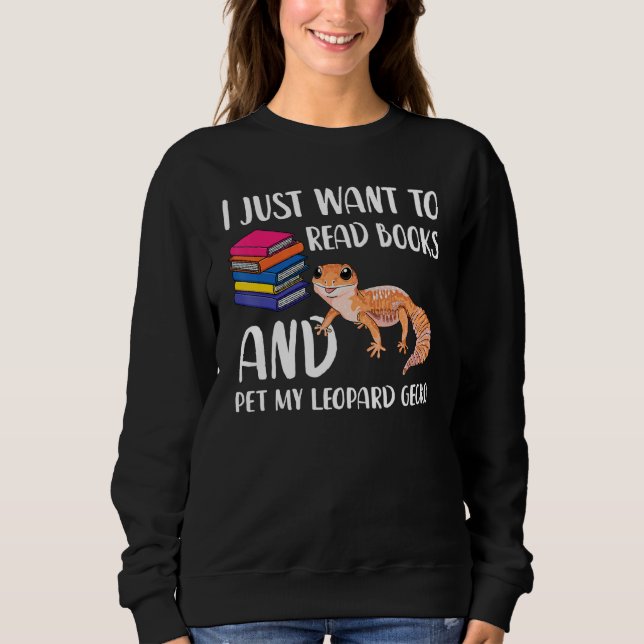 Leopard Gecko Mum Reptile Owner Book Nerd Book Sweatshirt (Front)